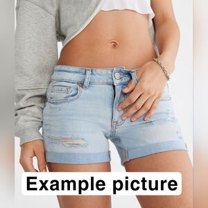 Aeropostale Distressed Light Wash Jean Shorts 8